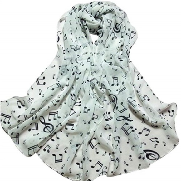 Soul Nourishing Accessories - Scarf: Music Note White and Black
